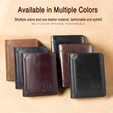 Royal Bagger RFID Blocking Wallets for Men Genuine Cow Leather Male Trifold Short Wallet Purse Large Capacity Card Holder Fashion Retro