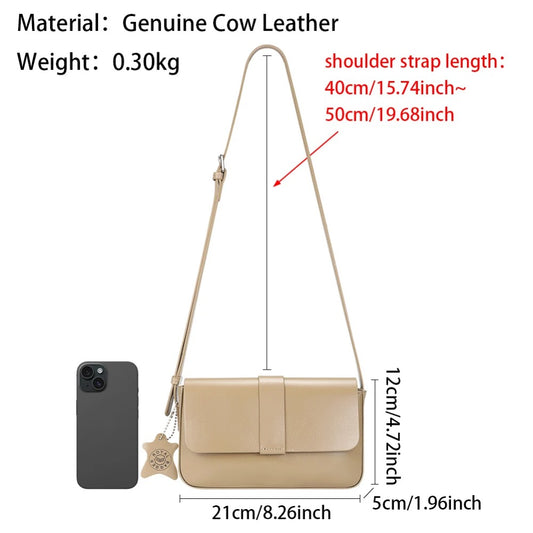 Royal Bagger Vintage Shoulder Bags for Women, Genuine Leather Crossbody Purse, Casual Small Square Bag 1882