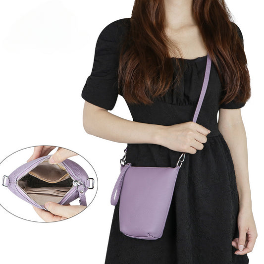 Royal Bagger Genuine Leather Crossbody Bag, Solid Color Women's Shoulder Purse, Fashion Simple Mobile Phone Bag 1852