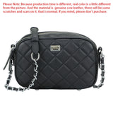 Royal Bagger Genuine Leather Chain Crossbody Bags, Diamond Pattern Camera Bag, Luxury Shoulder Purse for Women 1664