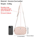 Royal Bagger Genuine Leather Chain Crossbody Bags, Diamond Pattern Camera Bag, Luxury Shoulder Purse for Women 1664