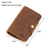 Royal Bagger Long Wallets for Men Crazy Horse Leather Passport Cover Purse Wallet Genuine Cowhide Male Card Holder Coin Pocket