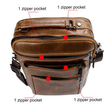 Royal Bagger Shoulder Crossbody Bags for Men Genuine Cow Leather Casual Retro Large Capacity Sling Bag Commuter Handbag 1514
