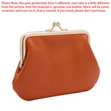 Royal Bagger Coin Purse for Women Genuine Cow Leather Casual Card Holder Mini Storage Bag Small Short Wallet with Kiss Lock 1507