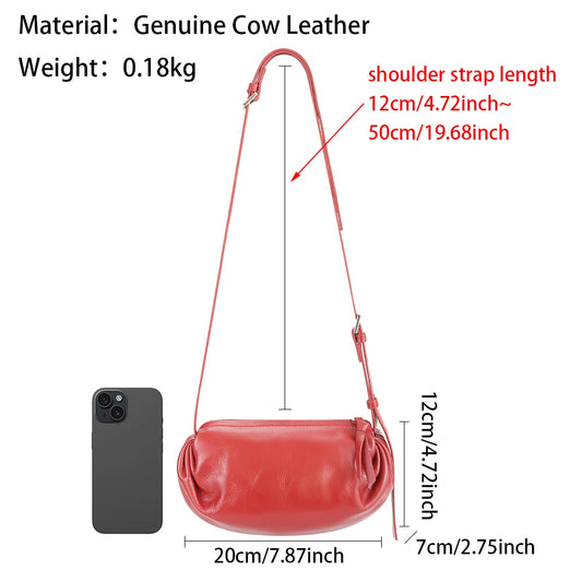 Royal Bagger Women's Genuine Leather Crossbody Bags, Fashionable Casual Large Capacity Shoulder Bag, Adjustable Strap 1759
