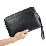 Royal Bagger Clutches for Men Genuine Cow Leather Large Capacity Handbag Vintage Casual Clutch Purse with Password Lock 1537