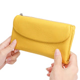 Royal Bagger Long Wallets for Women Genuine Cow Leather Fashion Clutch Coin Purse Card Holder Simple Solid Color Money Clips1489