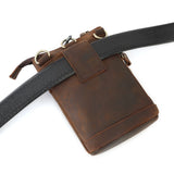Royal Bagger Waist Pack for Men Crazy Horse Leather Male Small Sling Shoulder Bag Belt Phone Pocket Genuine Cowhide Retro Bags