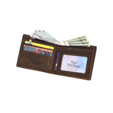 Royal Bagger Vintage Wallets for Men Genuine Cowhide Large Capacity Card Holder Crazy Horse Leather Simple Clutch Purse 1462