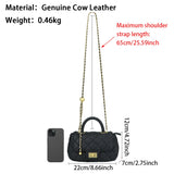 Royal Bagger Genuine Leather Chain Crossbody Bag, Diamond Pattern Shoulder Bags, Trendy Retro Handbag, Purse for Women 1663