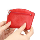 Royal Bagger Genuine Leather Coin Purse, Minimalist Short Wallet, Women's Mini Storage Bag with Keychain 1678