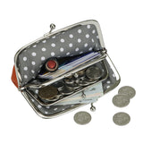 Royal Bagger Coin Purses for Women, Fashion Kiss Lock Change Pouch, Double Clip Key Card Storage Bag 1858