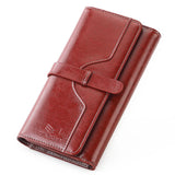 Royal Bagger Long Wallet for Women RFID Block Genuine Leather Lady Purse Phone Pocket Card Holder Classic Female Wallets Purses