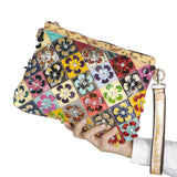 Royal Bagger Floral Crossbody Bags, Colorblock Stitching Plaid Shoulder Bag, Genuine Leather Satchel Purse for Women 1778