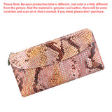 Royal Bagger Snakeskin Pattern Long Clutch Wallet, Trendy Versatile Coin Purse for Women, with Magnetic Opening 1601