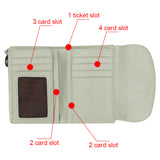 Royal Bagger Trendy Multiple Slot Card Holder Wallet for Women, Genuine Leather Trifold Simple Coin Purse 1599