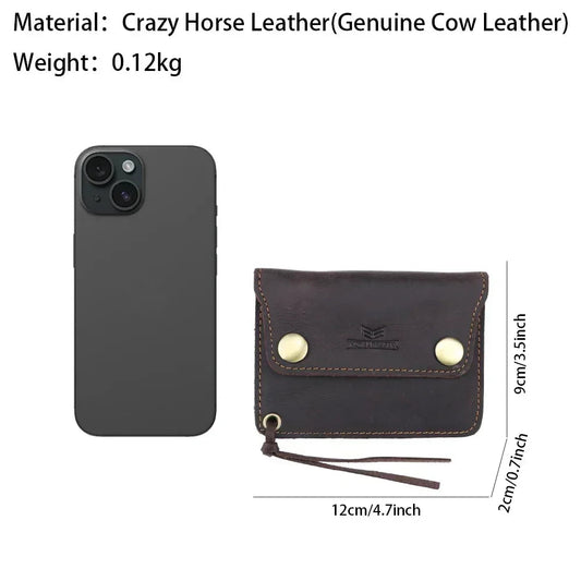 Royal Bagger New Small Wallet Purse for Men Crazy Horse Leather Cowhide Vintage Coin Purses Business Male Slim Card Holder 1452