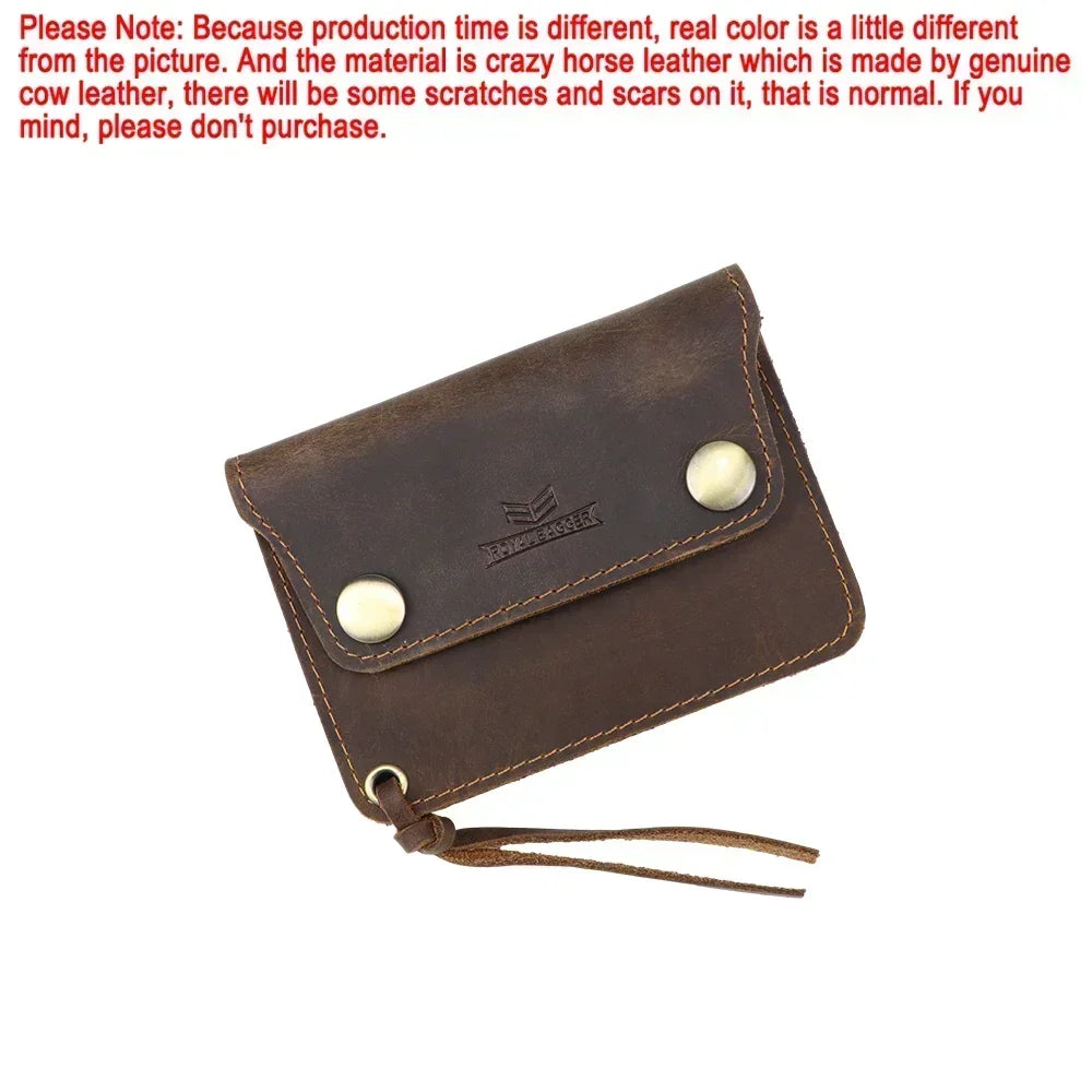 Royal Bagger New Small Wallet Purse for Men Crazy Horse Leather Cowhide Vintage Coin Purses Business Male Slim Card Holder 1452