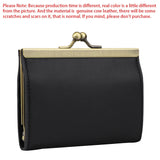 Royal Bagger Vintage Organ Card Holder for Women Genuine Cow Leather Retro Coin Purses Simple Kiss Lock Wallet Purse 1483