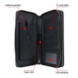 Royal Bagger RFID Blocking Clutch Phone Purse Wallet for Men Genuine Cow Leather Large Capacity Business Bag Office Handbag 1466